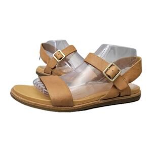 Kork-Ease Womens Sandal Ankle Strap Buckle Comfort Flat Brown Open Toe Size 9